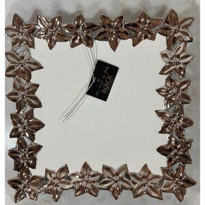 Rare Quadro Silver Plated Floral Poinsettia  edging a beautiful white plate